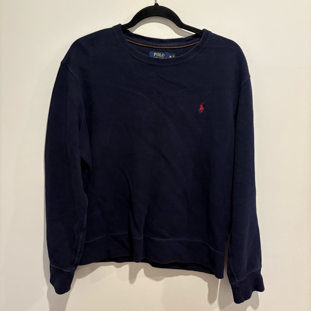 Navy polo crew neck sweater